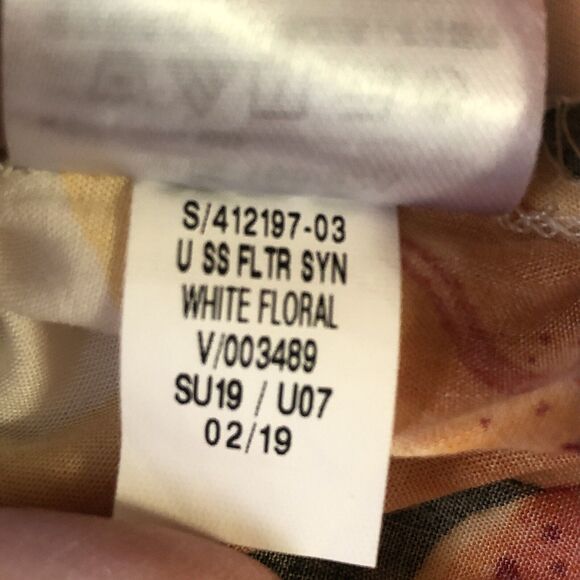 Old Navy Women’s White Floral Ruffle Flutter Short Sleeve Tropical Top Medium - Picture 14 of 14